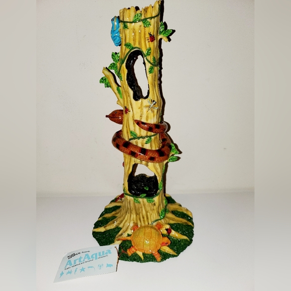 ArtAqua Aquarium ornament featuring a tree trunk with a snake NWT No Box - Picture 2 of 12